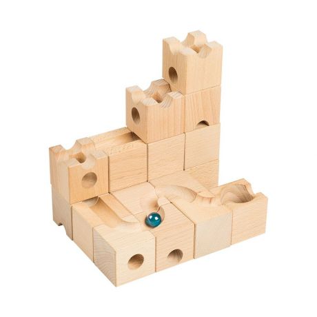 Деревянный конструктор РЭДИ Шарики-кубарики стартовый набор для детей от 3-х лет, 18 кубиков
