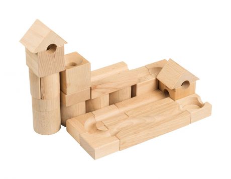 Деревянный конструктор РЭДИ Шарики-кубарики стартовый набор для самых маленьких, для детей от 3-х лет, 18 кубиков