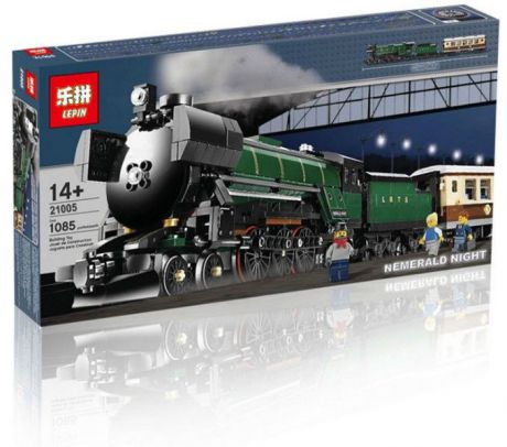 Пластиковый конструктор LEPIN 21005 Trains Поезд: Изумрудная ночь