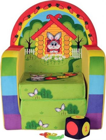 Мягкая игрушка СмолТойс "Развивающее кресло "Зайчонок"", высота 53 см