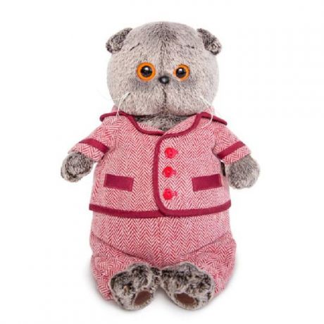 Мягкая игрушка Буди Баса Budibasa Басик в красном пиджаке и брюках в ёлочку, 30 см, Ks30-085