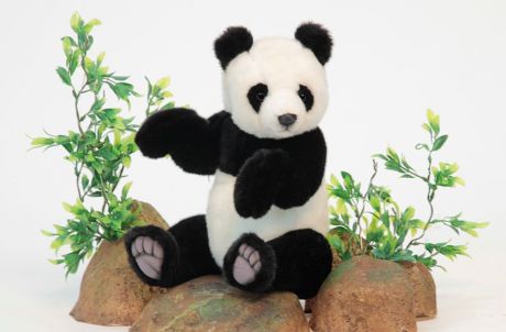 Мягкая игрушка HANSA 4473 Панда, 30 см черно-серый