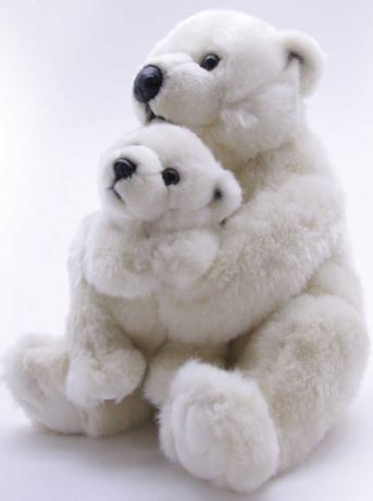 WWF Мягкая игрушка Медведь полярный с ребенком 28 см