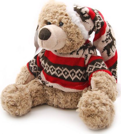 Мягкая игрушка Magic Bear Toys Мишка Фрэнк в свитере и шапке, 200544/9, высота 20 см