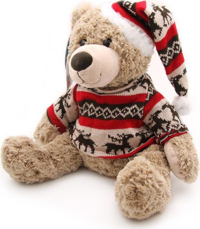Мягкая игрушка Magic Bear Toys Мишка Фрэнк в свитере и шапке, 200545/11, высота 25 см