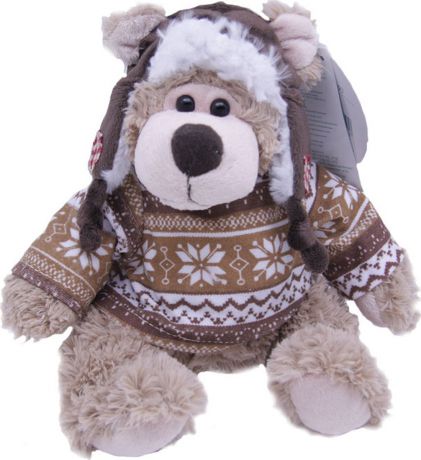 Magic Bear Toys Мягкая игрушка Мишка Рэймонд в шапке-ушанке и свитере 20 см