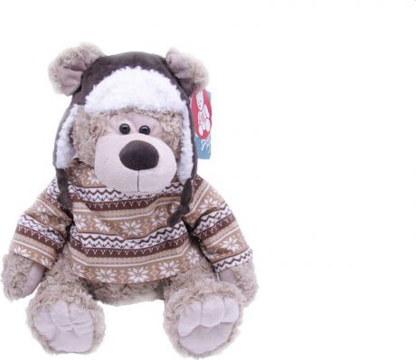 Мягкая игрушка Magic Bear Toys Мишка Рэймонд в шапке-ушанке и свитере, 200894/10, высота 25 см