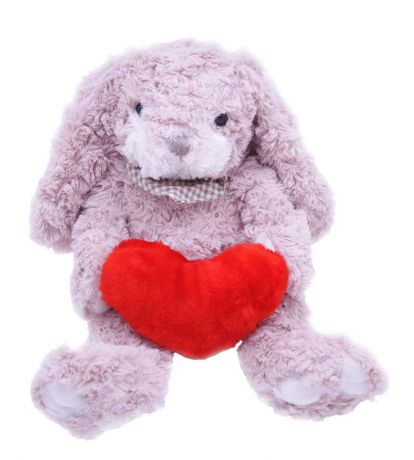 Magic Bear Toys Мягкая игрушка Заяц Барни c сердцем 26 см