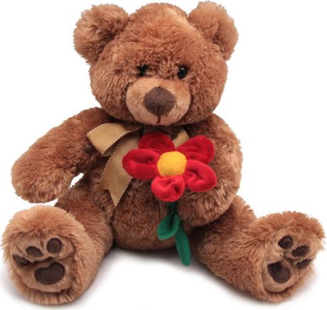 Мягкая игрушка Magic Bear Toys "Мишка Браун с цветком", SAL5223-F, 30 см