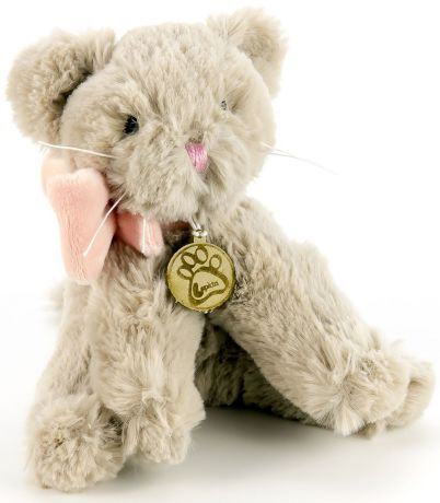 Мягкая игрушка Lapkin Кот 15см серый/розовый (AT365105)