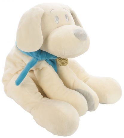 Мягкая игрушка Lapkin Собака 45см белый/бирюзовый (AT365210)