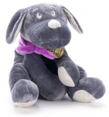 Мягкая игрушка Lapkin Собака 30см серый/фиолетовый (AT365209)