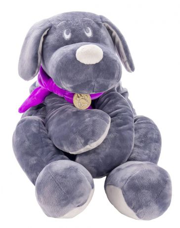 Мягкая игрушка Lapkin Собака 45см серый/фиолетовый (AT365215)
