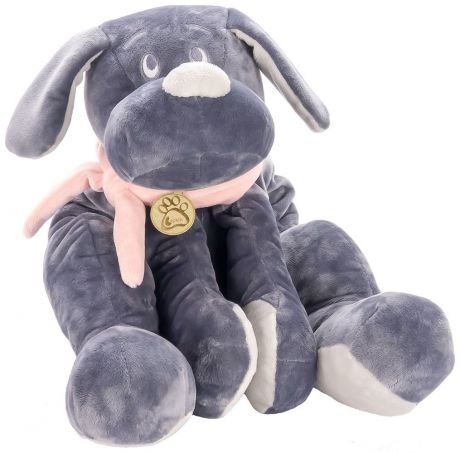Мягкая игрушка Lapkin Собака 45см серый/розовый (AT365214)