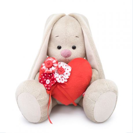 Мягкая игрушка Budi Basa Зайка Ми с красным сердечком, 18 см