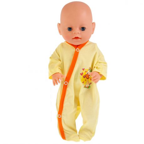 Одежда для кукол Карапуз "Комбинезон Жирафик", 267054, желтый, 40-42 см