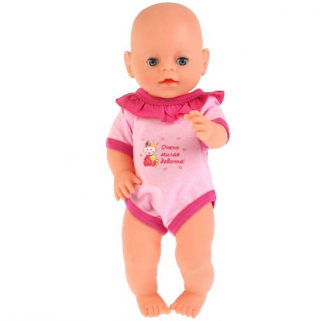 Одежда для кукол Карапуз "Розовый боди Милая девочка", 267059, розовый, 40-42 см