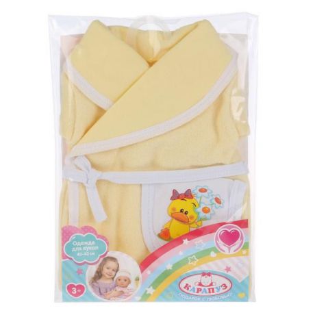 Одежда для кукол Карапуз 40-42см, 267416, желтый халатик утенок