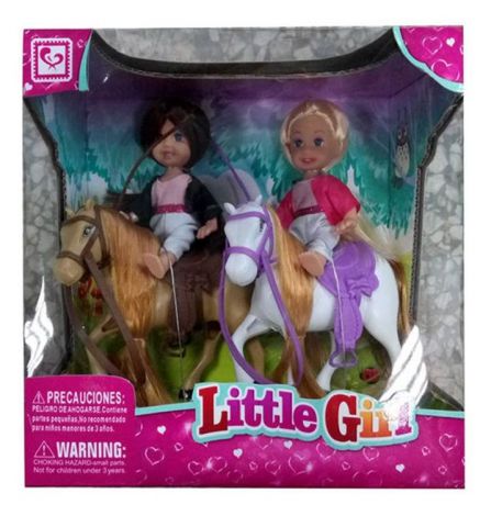 Игровой набор с куклой No Name K080175 2 куклы и 2 лошади, 1124647