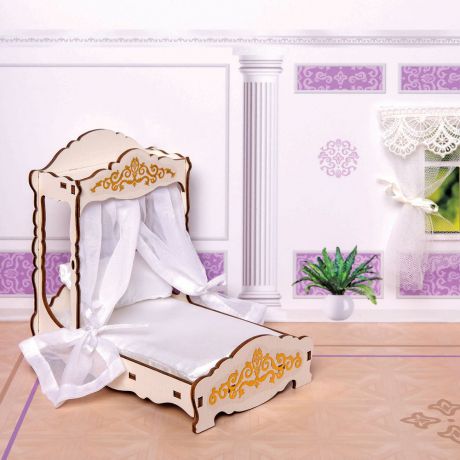 Мебель для кукол ЯиГрушка "Большая кровать", 59795