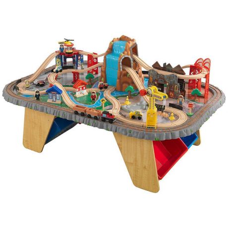 Игровой набор KidKraft "Горный тоннель" Waterfall Junction Train Set & Table, 93 предмета