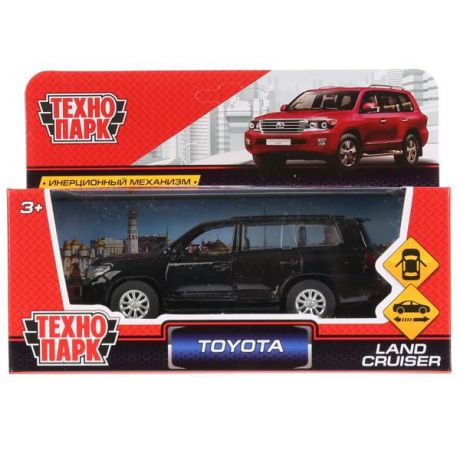 Машина Технопарк Toyota Land Cruiser, 262771, черный, 12,5 см