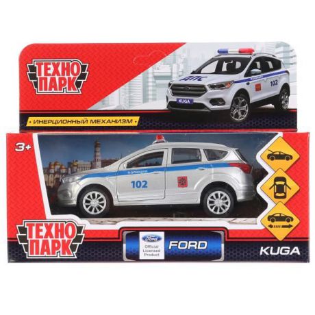 Машина Технопарк Ford Kuga полиция, 265820, серебристый, синий, 12 см