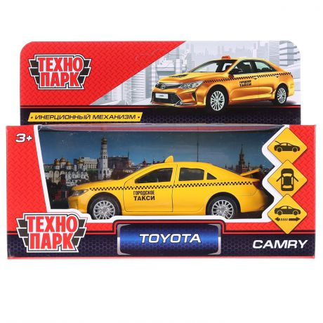 Машина Технопарк Toyota Camry такси, 259955, желтый, 12 см