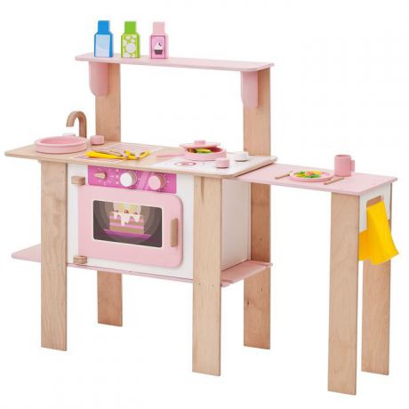 Кухня-трансформер для девочек PAREMO "Ванильный смузи", деревянная, с аксессуарами