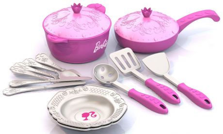 Игровой набор Нордпласт "Посудка БАРБИ". 634/, розовый, белый