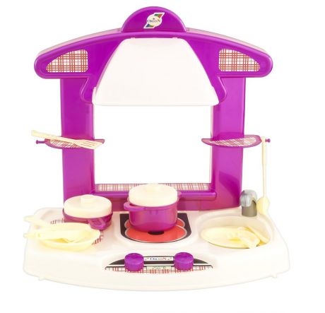 Сюжетно-ролевые игрушки ORION TOYS Кухня 327 с набором посуды розовый, белый
