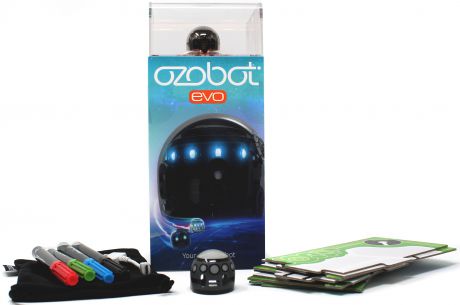 Игрушечный робот Ozobot Evo Black Продвинутый набор (OZO-070601-02), черный робот