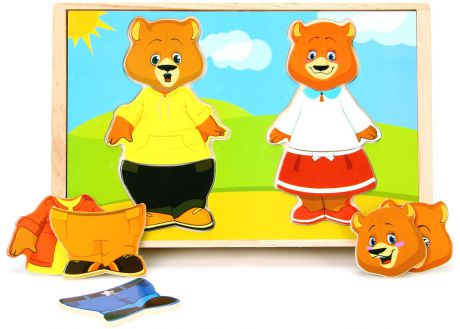 Мир деревянных игрушек Пазл для малышей Два медведя