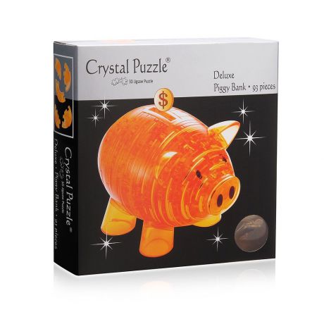 Головоломка 3D Crystal Puzzle "Копилка свинья", золотой
