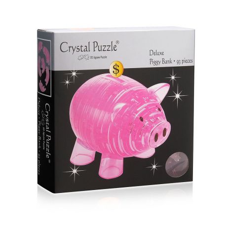 Головоломка Crystal Puzzle "Копилка свинья", розовый