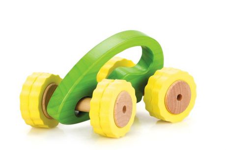 Игрушка развивающая Lucy&Leo "Машина "Роли-Поли" LL105, зеленая/оранжевая