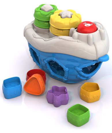 Дидактическая игрушка Нордпласт "Кораблик", 1300, белый, голубой, 22x12.5x13.5 см
