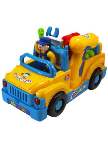 Развивающая игрушка LI FA "Машинка с инструментами", 69620, желтый