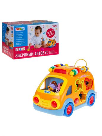 Развивающая игрушка LI FA "Автобус с животными", 69699, желтый