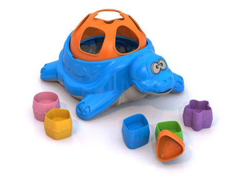 Игрушка дидактическая Нордпласт "Черепаха", голубой, белый, 23.5 x 17.5 x 11.5