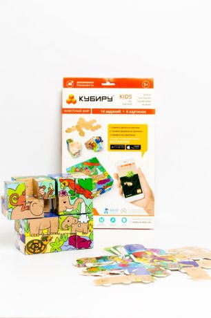 Обучающая игра Кубиру iSottcom Детский инновационный развивающий игровой набор с технологией дополнительной реальности: 3D-пазл, конструктор, головоломка, мозаика