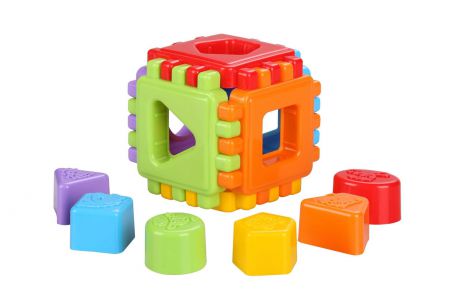 Развивающая игрушка ЗПИ "Альтернатива" сортер Логический куб "Геометрик" М6372