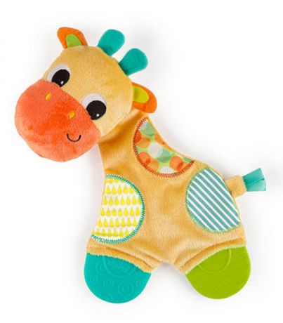 Погремушка Bright Starts Развивающая игрушка Самый мягкий друг с прорезывателями, Жираф 8916-3