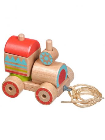 Развивающая игрушка Мир деревянных игрушек Паровозик малый бежевый
