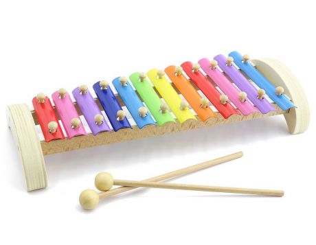 Музыкальная игрушка Мир деревянных игрушек Ксилофон 12 нот бежевый