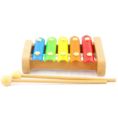 Музыкальная игрушка Мир деревянных игрушек Ксилофон 5 нот бежевый