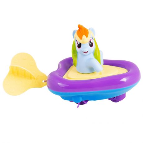 Игрушка для ванной Мой маленький пони Игровой набор для ванной "Рейнбоу Дэш в заводной лодочке", 35600 голубой, фиолетовый, желтый