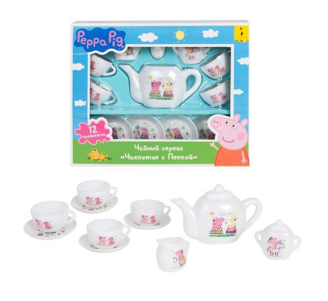 Сюжетно-ролевые игрушки Свинка Пеппа Набор посуды "Чаепитие с Пеппой"
