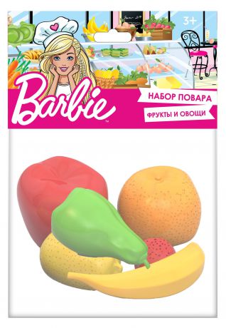 Набор Нордпласт Barbie "Фрукты", 445, зеленый, желтый, красный, 6 предметов