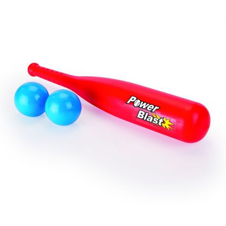 Игровой набор Dolu: бейсбольная бита, цвет: красный + мяч, цвет: голубой, 2 шт